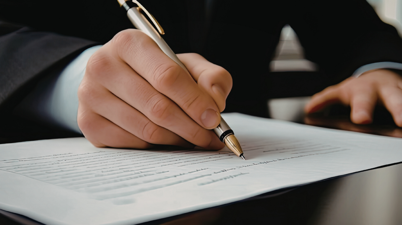 Zelfstandige ondernemer die een contract ondertekent als illustratie van zzp en schijnzelfstandigheid