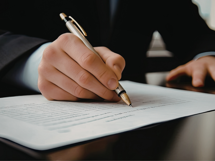 Zelfstandige ondernemer die een contract ondertekent als illustratie van zzp en schijnzelfstandigheid